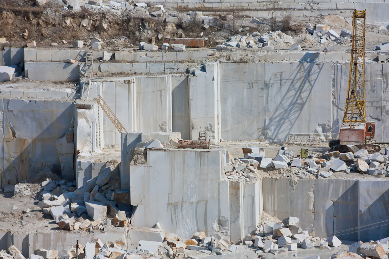 Marble quarry operation.